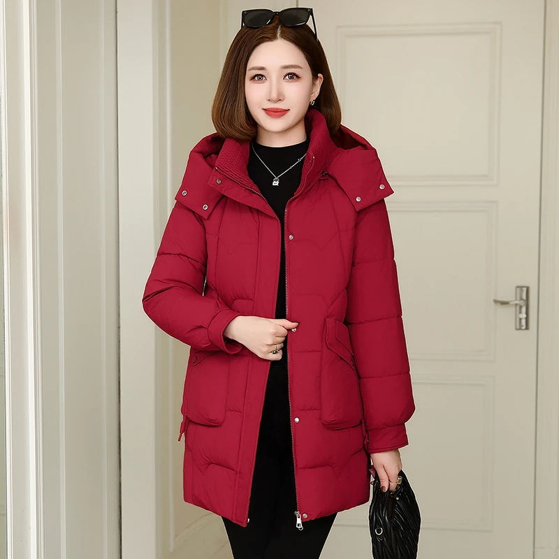 中老年冬季新款棉袄时尚中长款外穿棉衣加肥加大码200斤可穿棉服