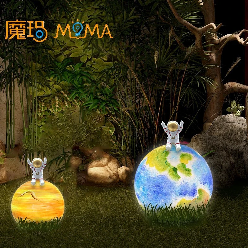 宇航员太空人星球灯户外防水发光落地灯八大行星金星地月球草坪灯
