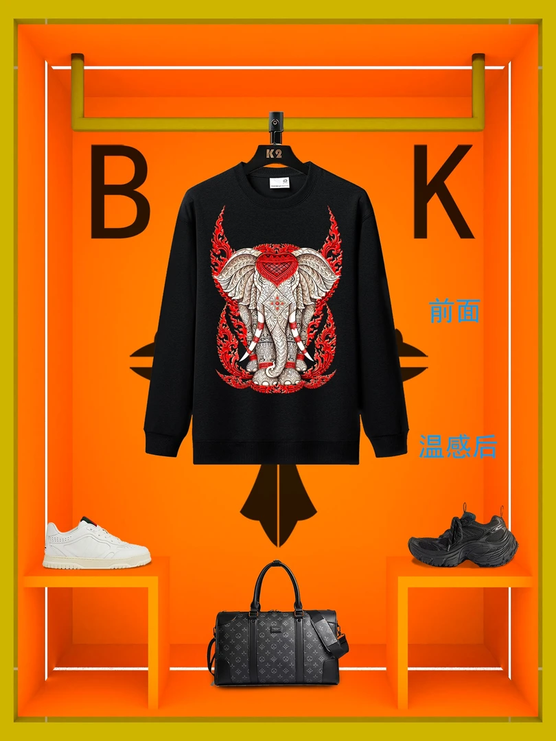 BFOFEOK【法象】秋季新款卫衣男女同款新品宽松潮流圆领上衣