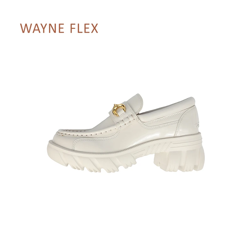 美国Wayne Flex韦恩厚底乐福鞋百搭英伦风小皮鞋马衔扣增高2161