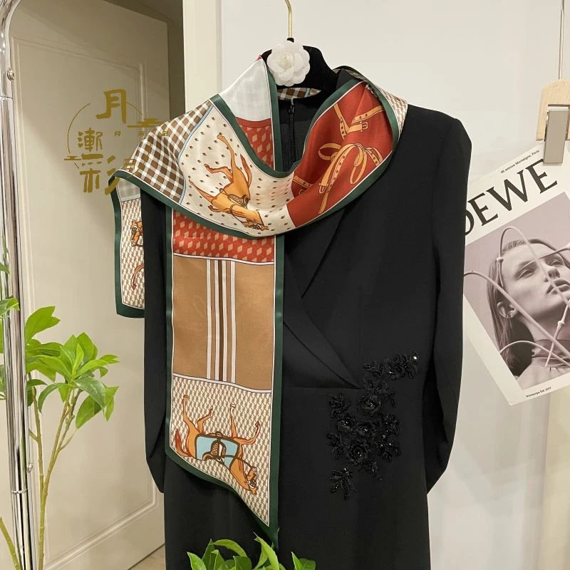 绿色骏马 100%桑蚕丝素绉缎12姆米真丝飘带约150*15cm