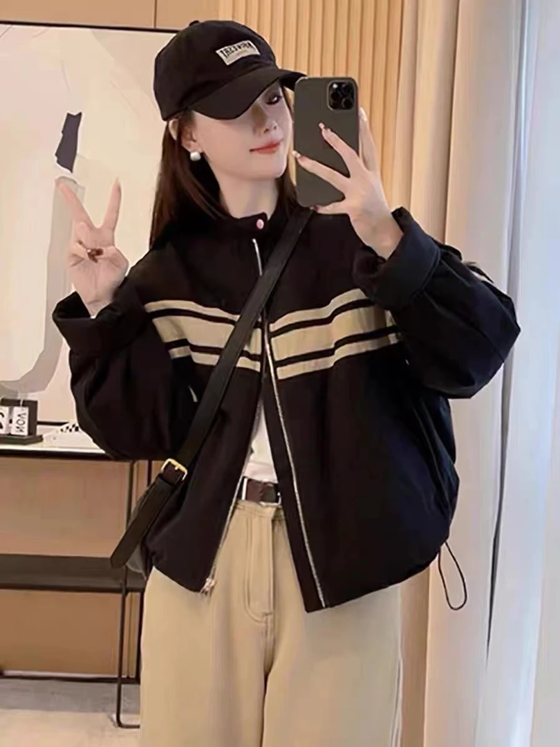 美式复古夹棉加厚立领夹克棒球服冬款棉衣棉服