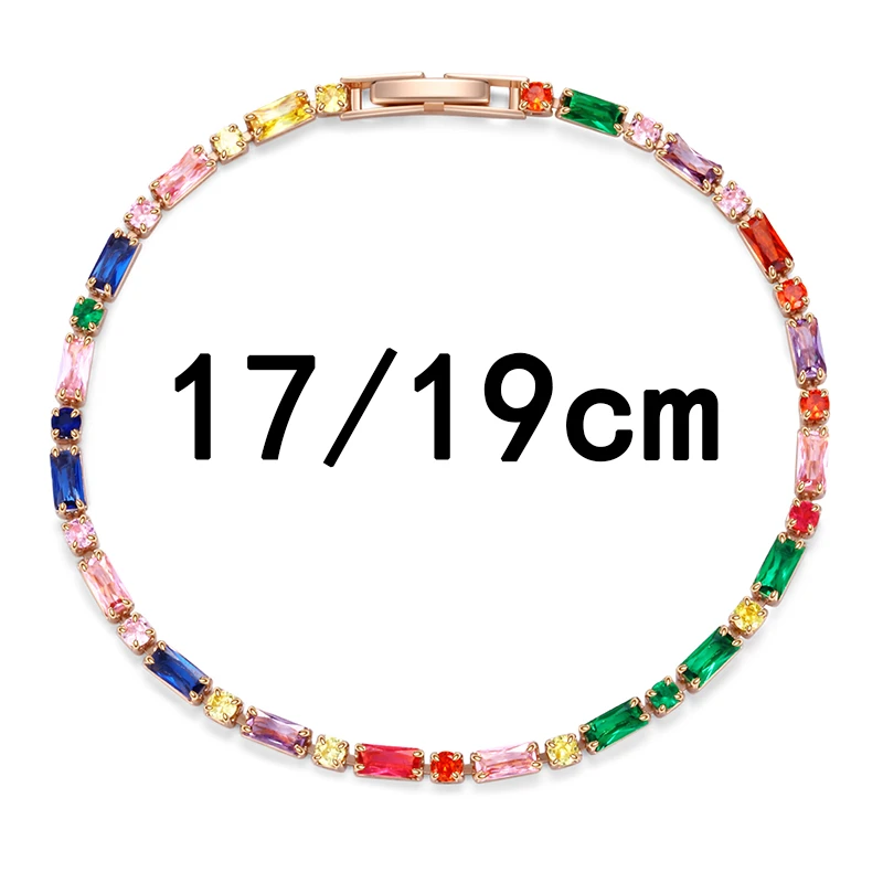 铜合金合成锆石手链 康璐妮KANGLUNI彩虹手链气质时尚轻奢简约