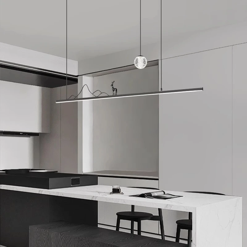 餐厅吊灯2024年新款现代简约极简主灯长条吧台饭厅高级感餐桌灯具