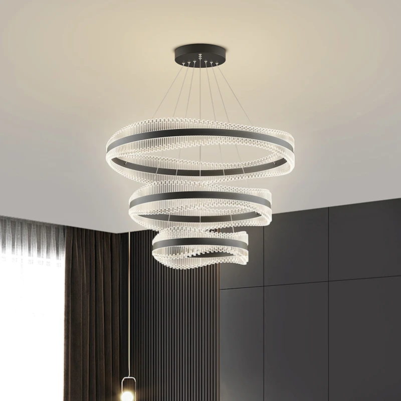 意式极简客厅餐厅大气吊灯客厅灯轻奢环形设计高级感设计师灯具
