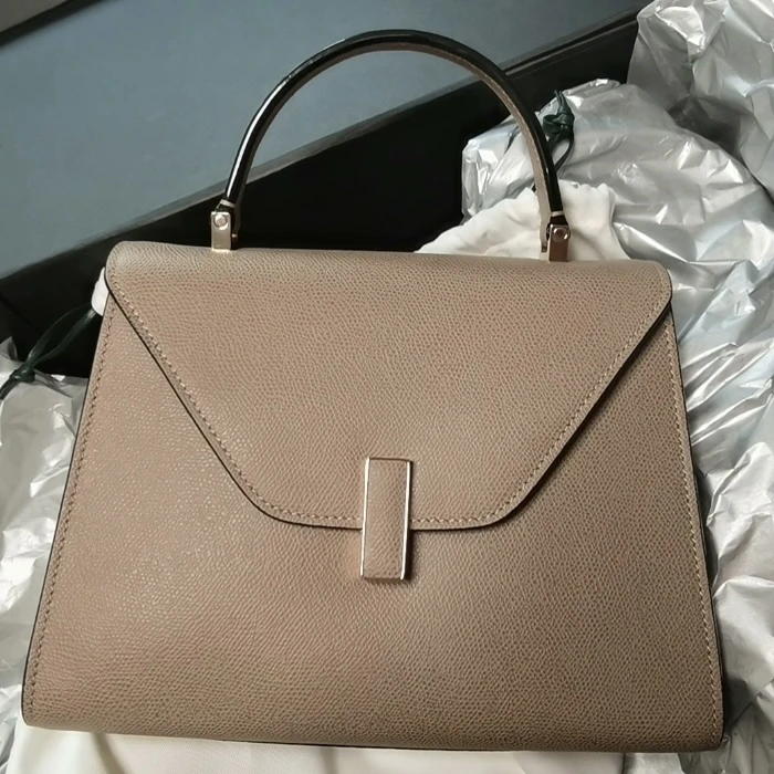 95新 Valextra 奶茶色手提包大号【文子姐专属】/D057/zj