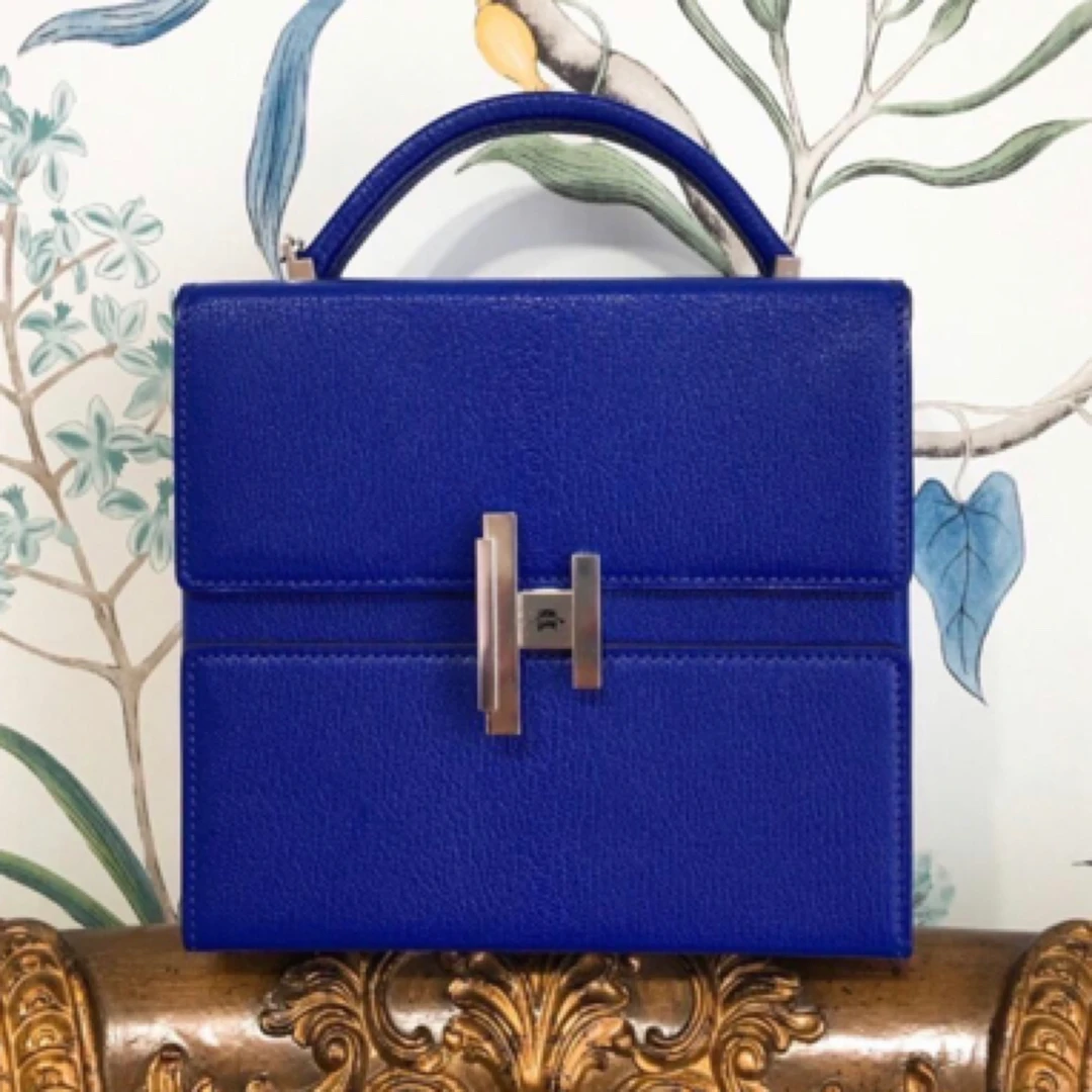 99新 Hermes/爱马仕 cenhetic电光蓝银扣盒子包