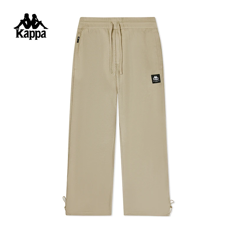 Kappa卡帕2024新款春秋直筒运动裤黑色长裤男小脚卫裤KPGGAAK31D