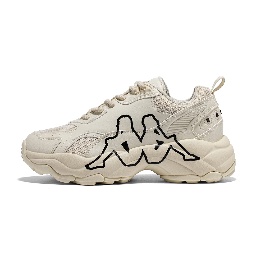 Kappa卡帕背靠背运动跑步鞋透气网面老爹鞋女款厚底增高休闲鞋女