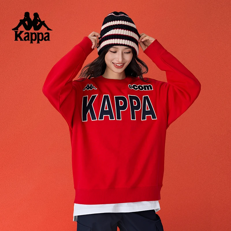 Kappa卡帕2025年迎春新年款情侣男女同款休闲套头卫衣百搭情侣装