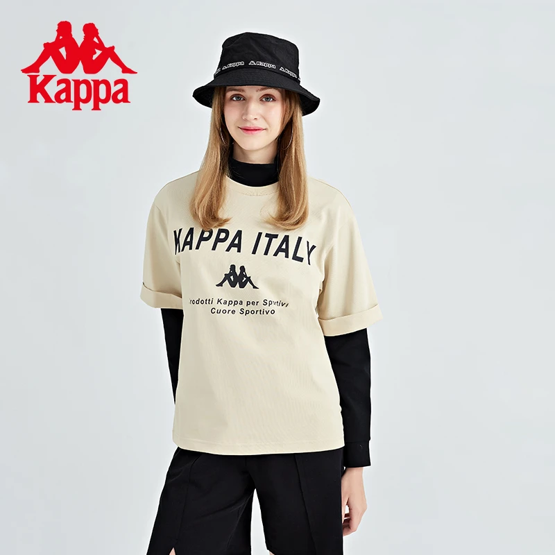 《经典简约》Kappa卡帕短袖女运动T恤字母印花休闲半袖K0C42TD01D