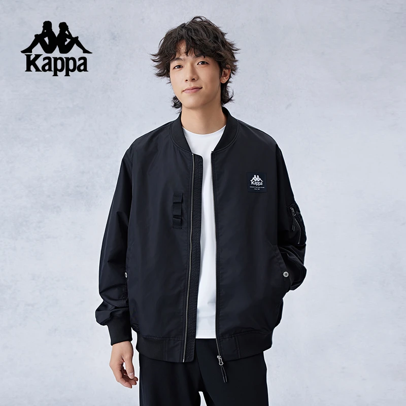 kappa卡帕背靠背2024新款春秋款夹克外套男运动男士飞行员棒球服