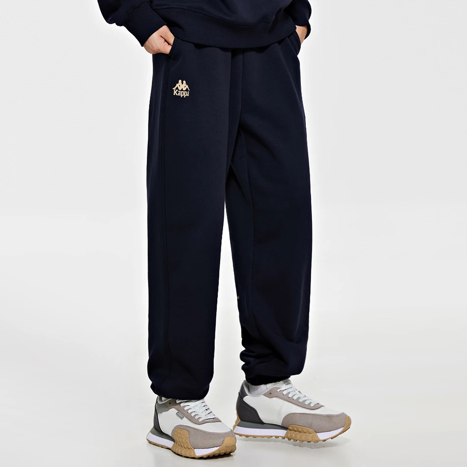Kappa卡帕复古运动休闲裤新款男针织加绒长裤小脚卫裤K0D72AK03