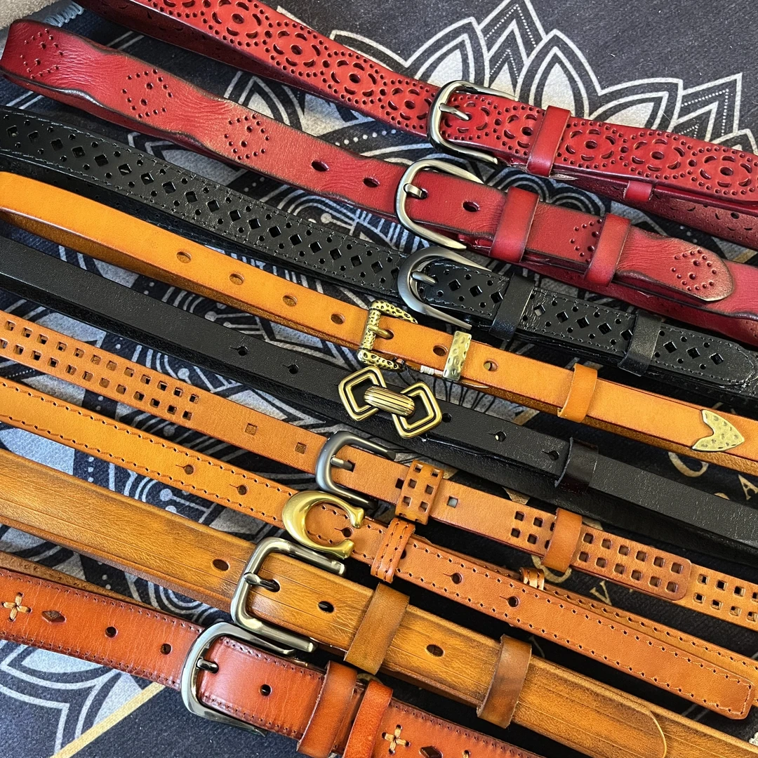 手工皮具 头层牛皮女士腰带 裤带 皮带 裙带