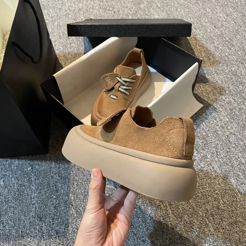 《A25》断码26-778 一脚蹬系带板鞋女新款休闲德训运动鞋平底勃肯鞋