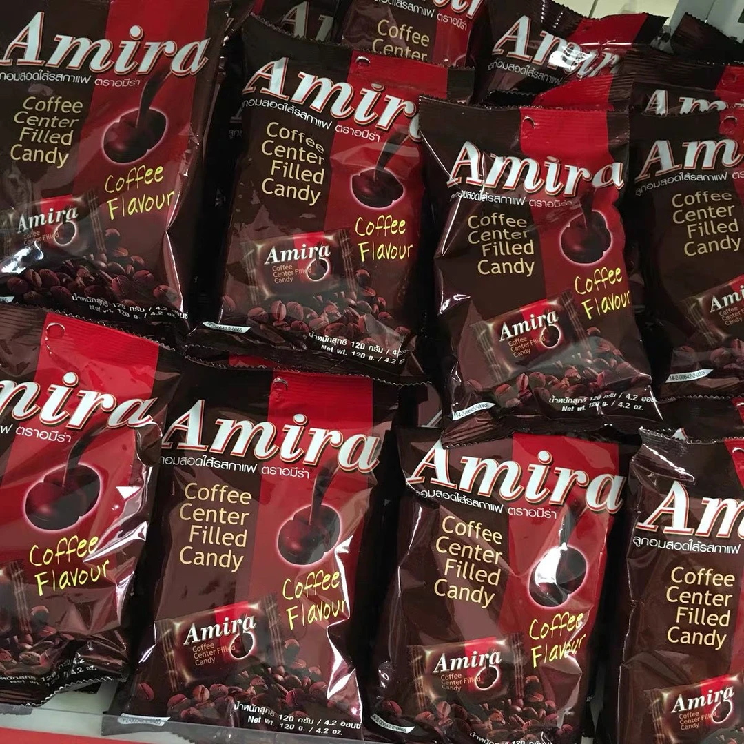 泰国特产咖啡夹心糖 Amira咖啡糖120g40颗提神硬糖喜糖果零食小吃