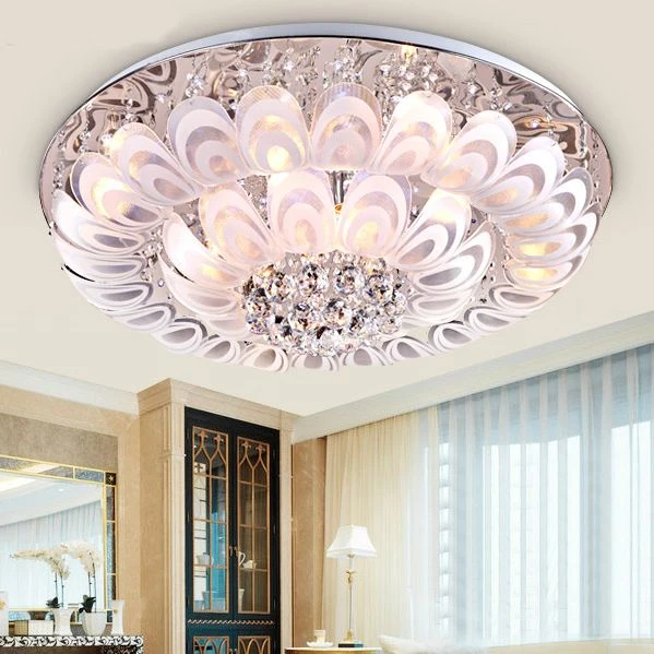 旗舰大气新款客厅灯现代led吸顶灯水晶灯圆形简约卧室灯大气温馨