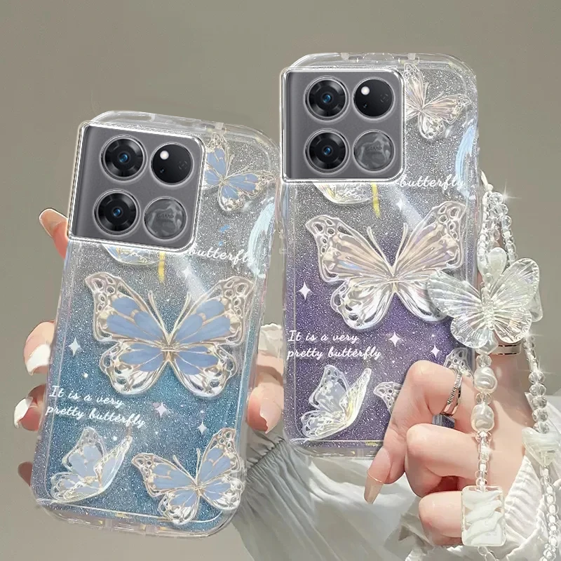 一加ace竞速版手机壳1+ACE渐变蝴蝶新款女高级全包透明直角边防摔