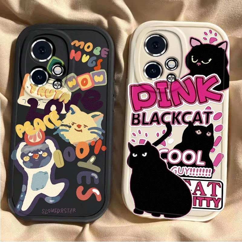 甜酷猫咪荣耀90GT手机壳Honor90男女新款全包防摔耐脏硅胶软壳ins