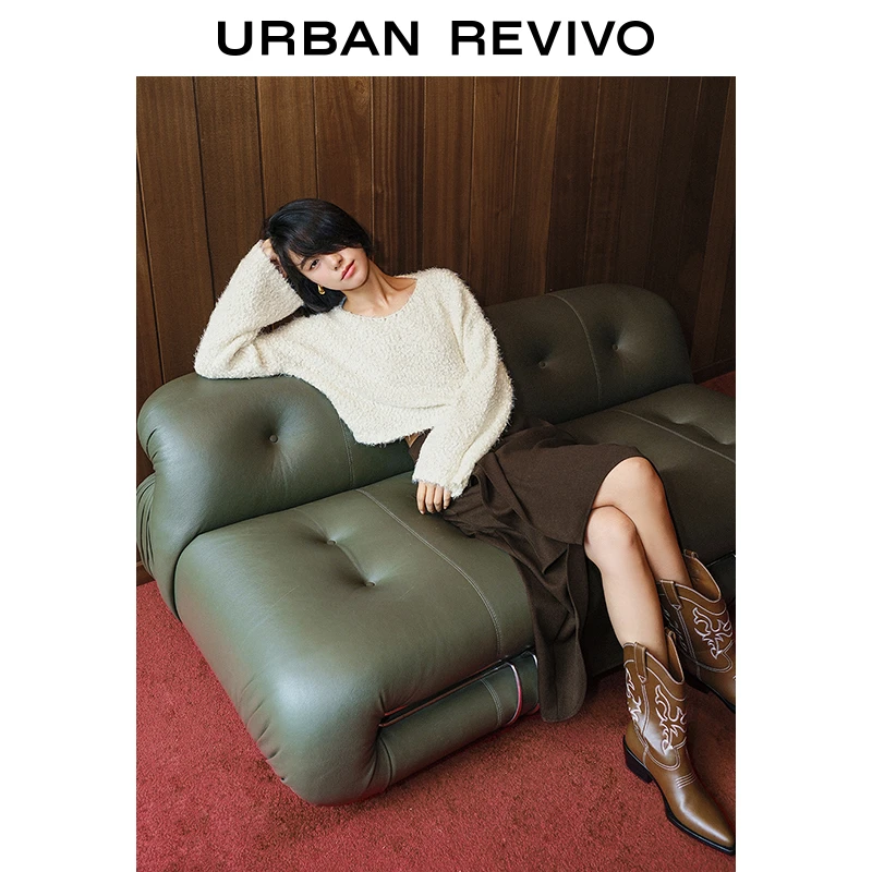 UR复古设计感半裙女装轻熟气质裙子高腰优雅半身裙UWH530018