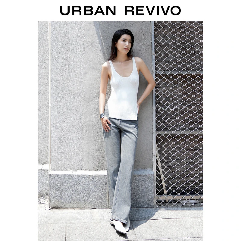 UR2024夏季新款女装时髦复古水洗磨白休闲UWH840078