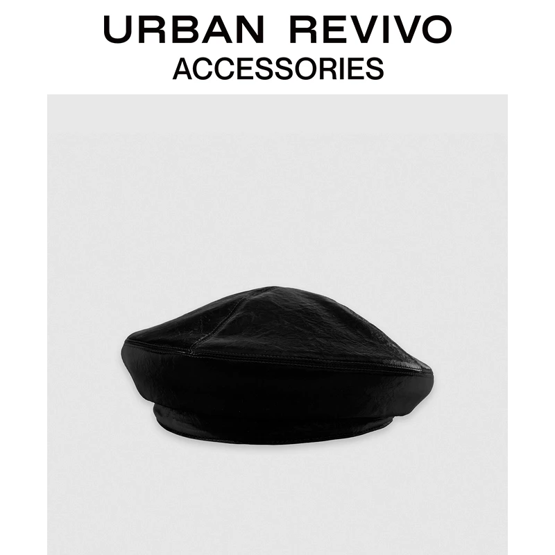 URBAN REVIVO秋冬新款女士时髦高阶丝绒质感贝雷帽UAWA30129