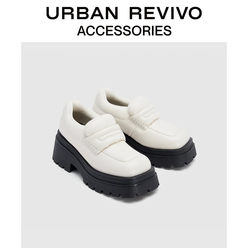URBAN REVIVO2024春季新款女士时尚小众柔软充棉面包鞋UAWS40005