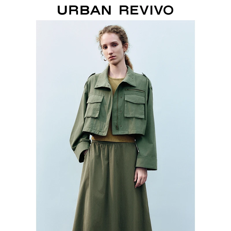 UR女装时尚户外工装贴袋短款廓形外套UYL140005