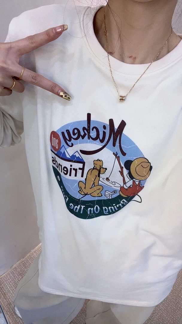 媛媛.秋冬款百搭洋气休闲上衣长袖时尚长袖打底白色