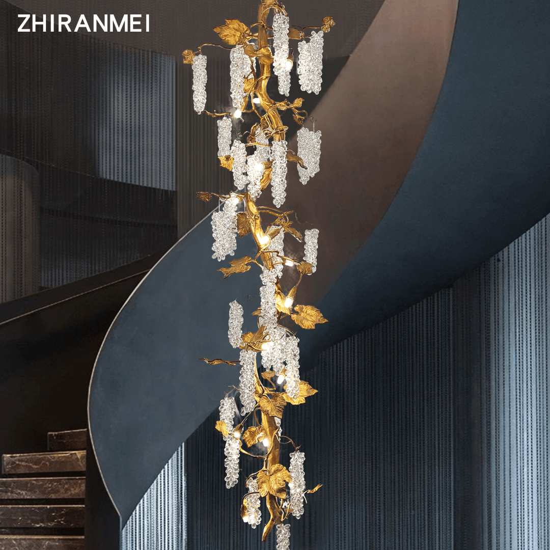 zhiranmei/智然美复式楼大吊灯别墅客厅loft中空楼中楼楼梯灯葡萄