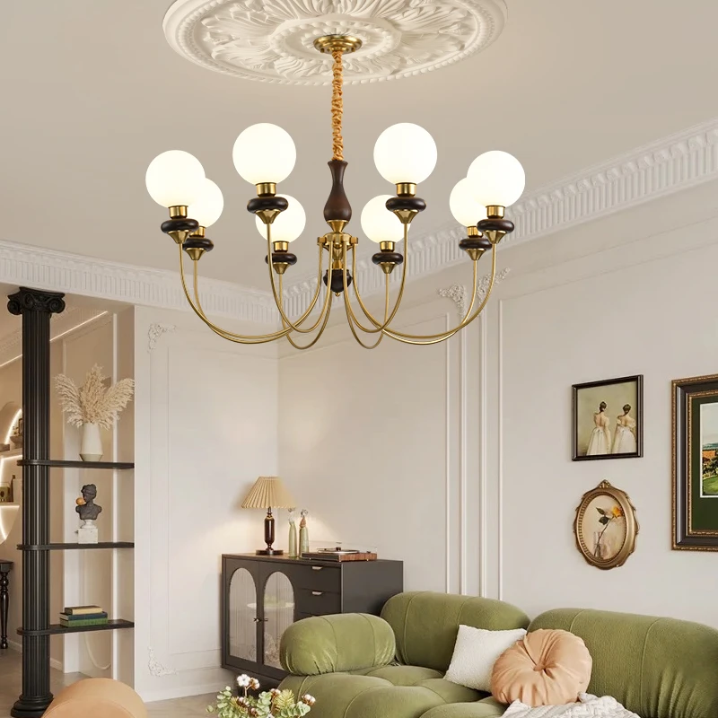 中古风客厅吊灯法式复古美式欧式南洋风餐厅卧室轻奢布艺创意吊灯