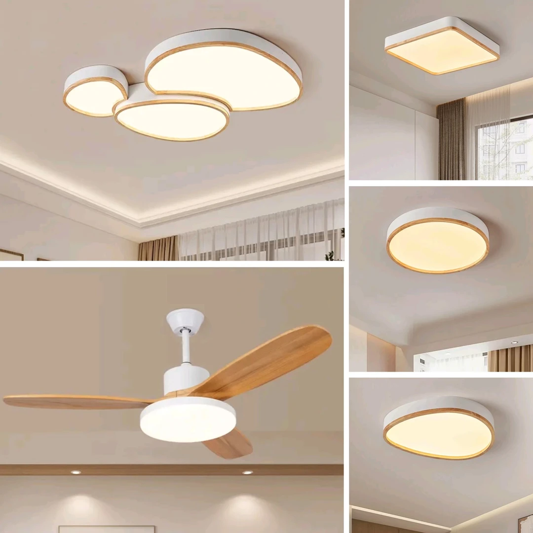 现代简约成套灯具鹅卵石客厅吸顶灯卧室三室两厅餐厅风扇灯全屋