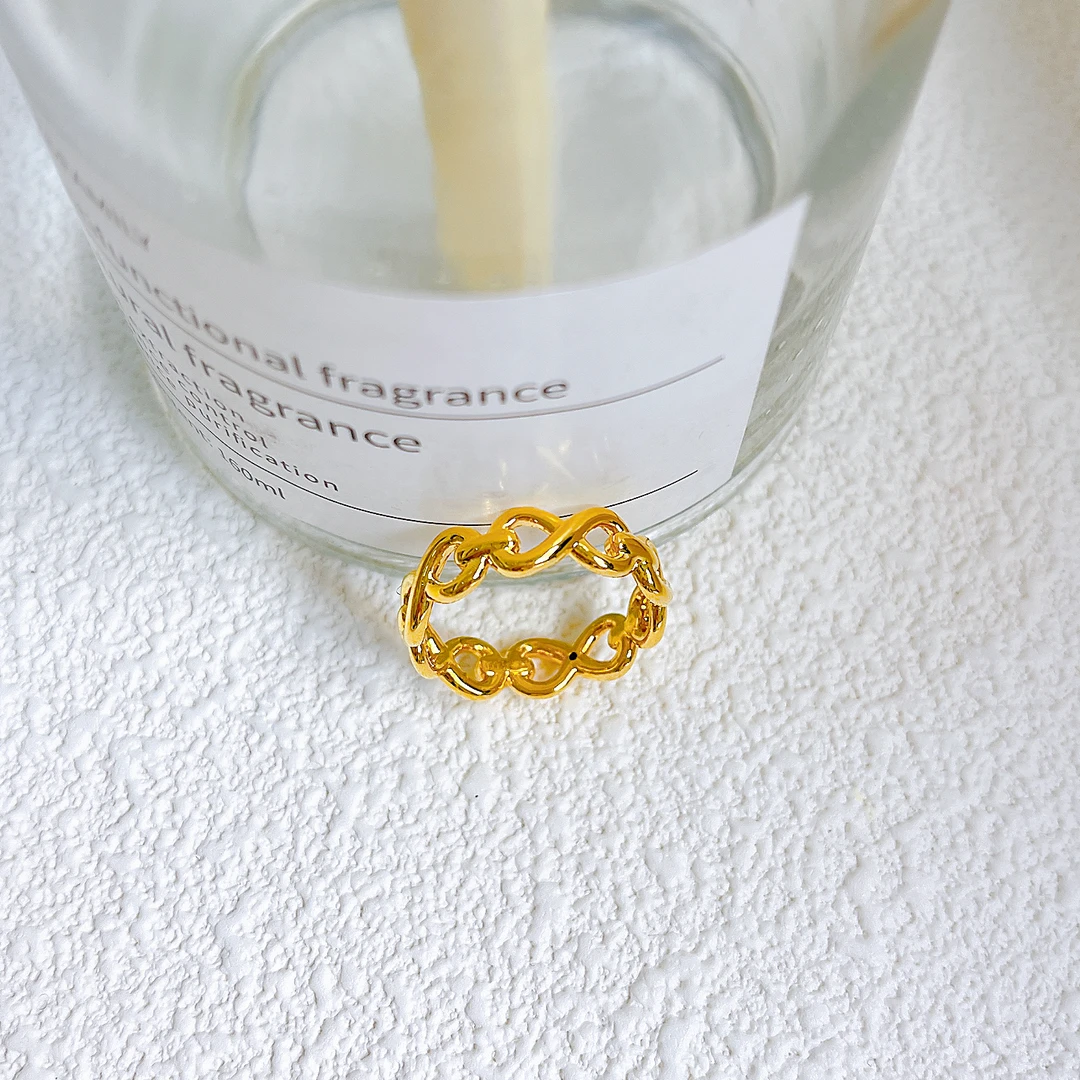 足金999链条戒指气质轻奢时尚简约ins