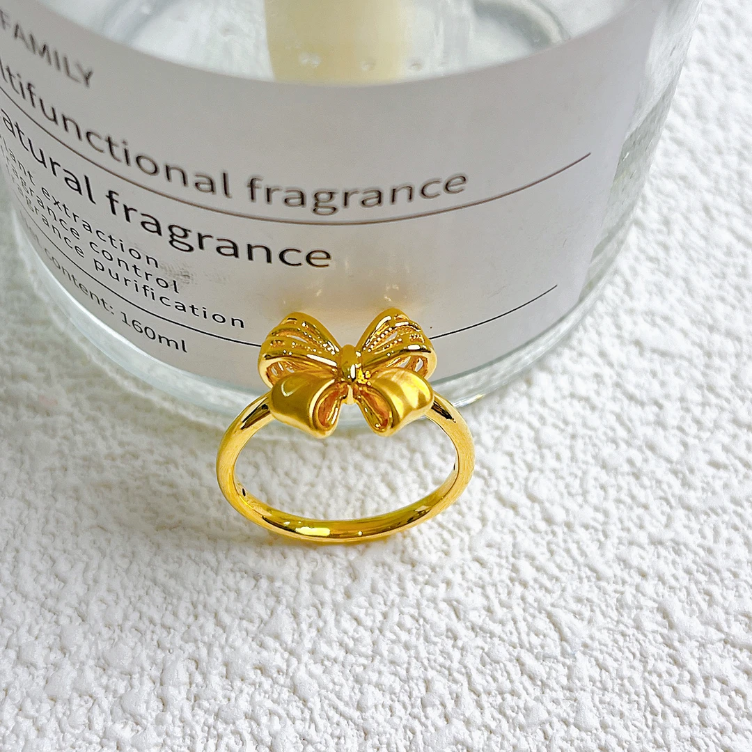 足金999花丝蝴蝶结气质轻奢时尚简约女款精致