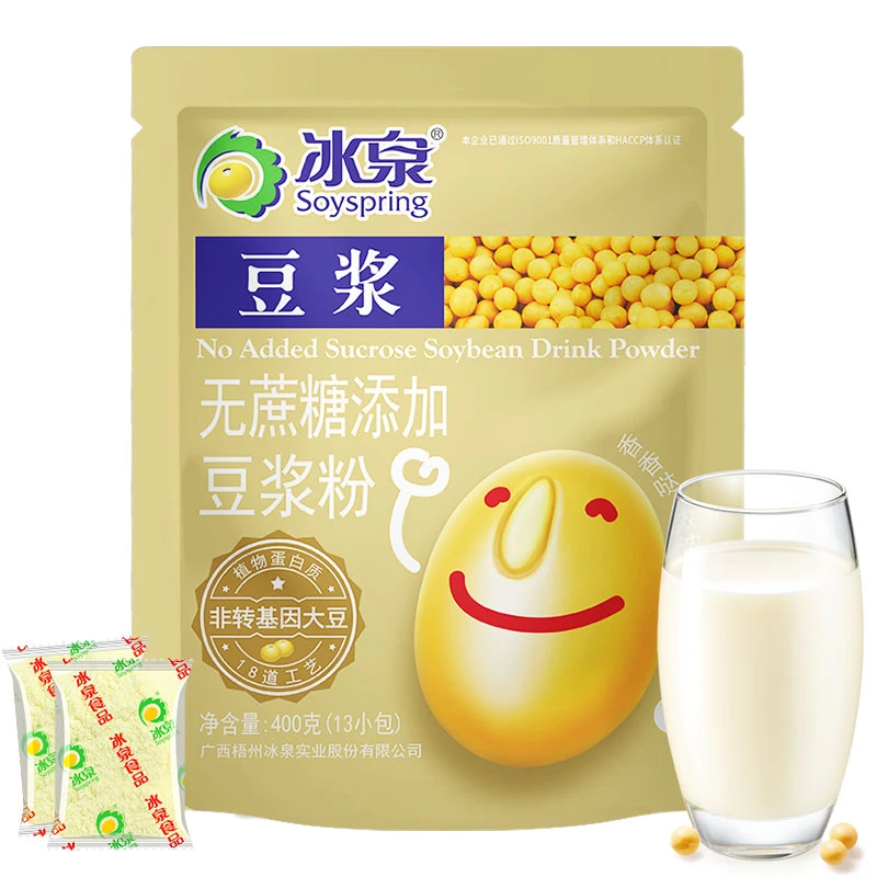 冰泉豆浆400g无蔗糖添加速溶豆浆粉高蛋白无渣非转基因营养早餐