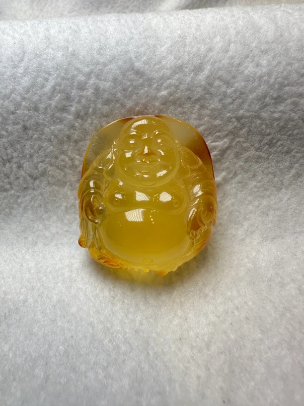 天然蜜蜡精雕大肚佛精美百搭时尚项坠女款