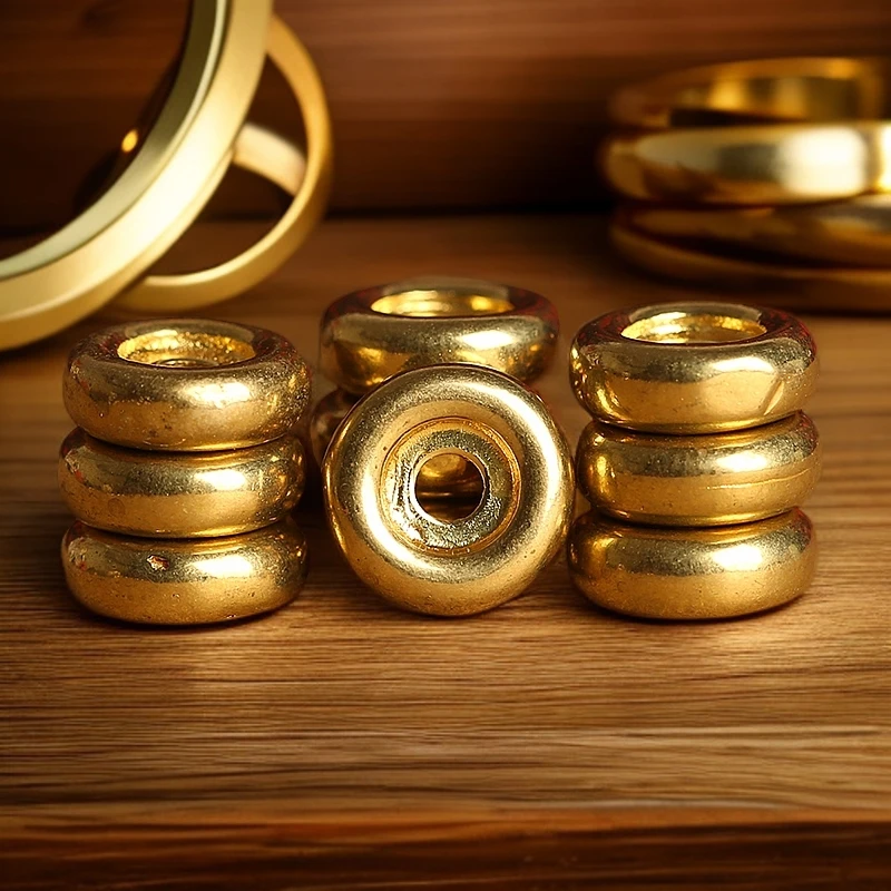 【隔片】黄铜亮面金环隔片隔珠 实心金属 diy手链手串 佛珠文玩配饰