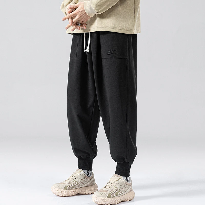 【帅胖胖大码男装】时尚街头潮牌弹力百搭加肥加大码束脚休闲卫裤