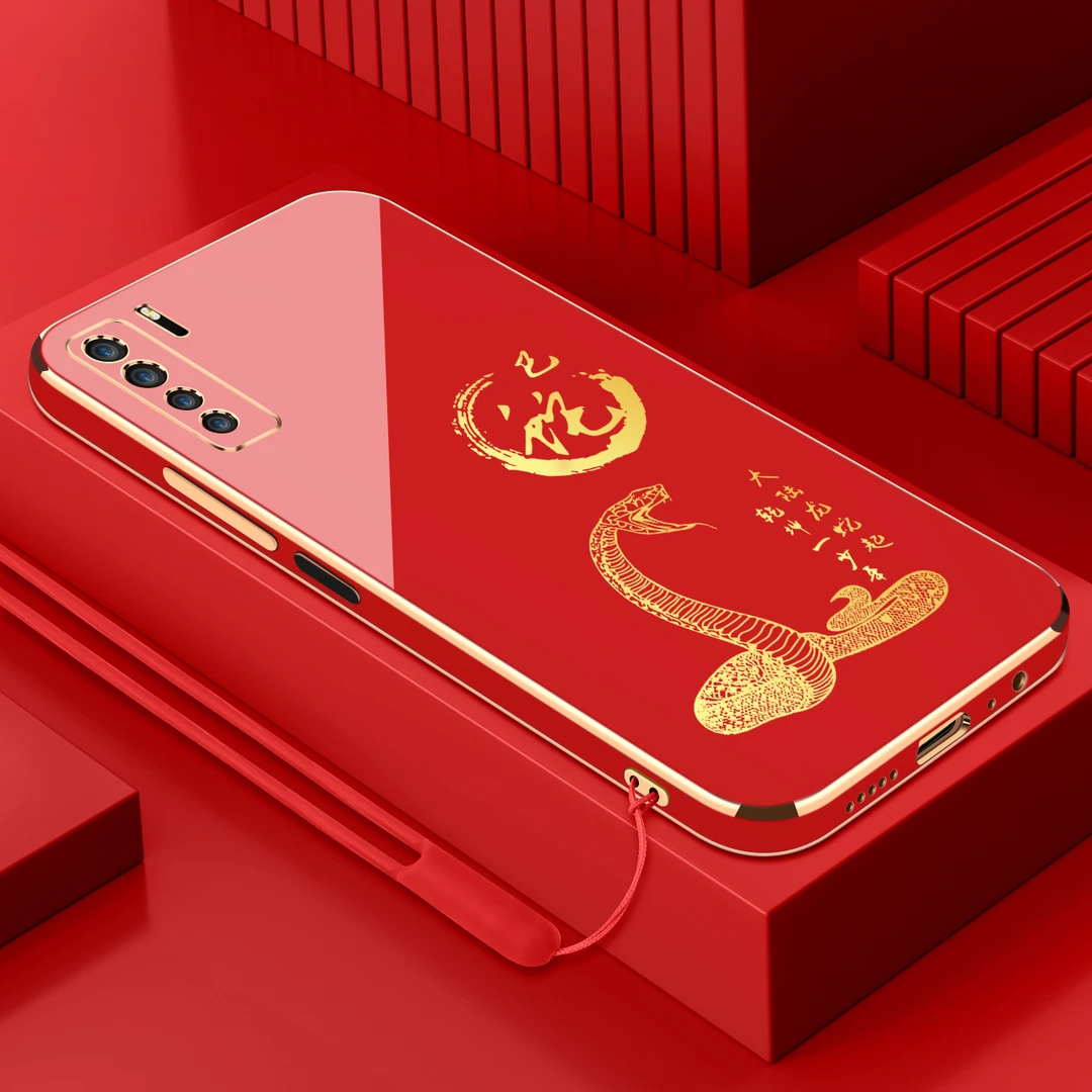 适用华为nova7se电镀手机壳十二生肖直边国潮硅胶全包防摔保护套