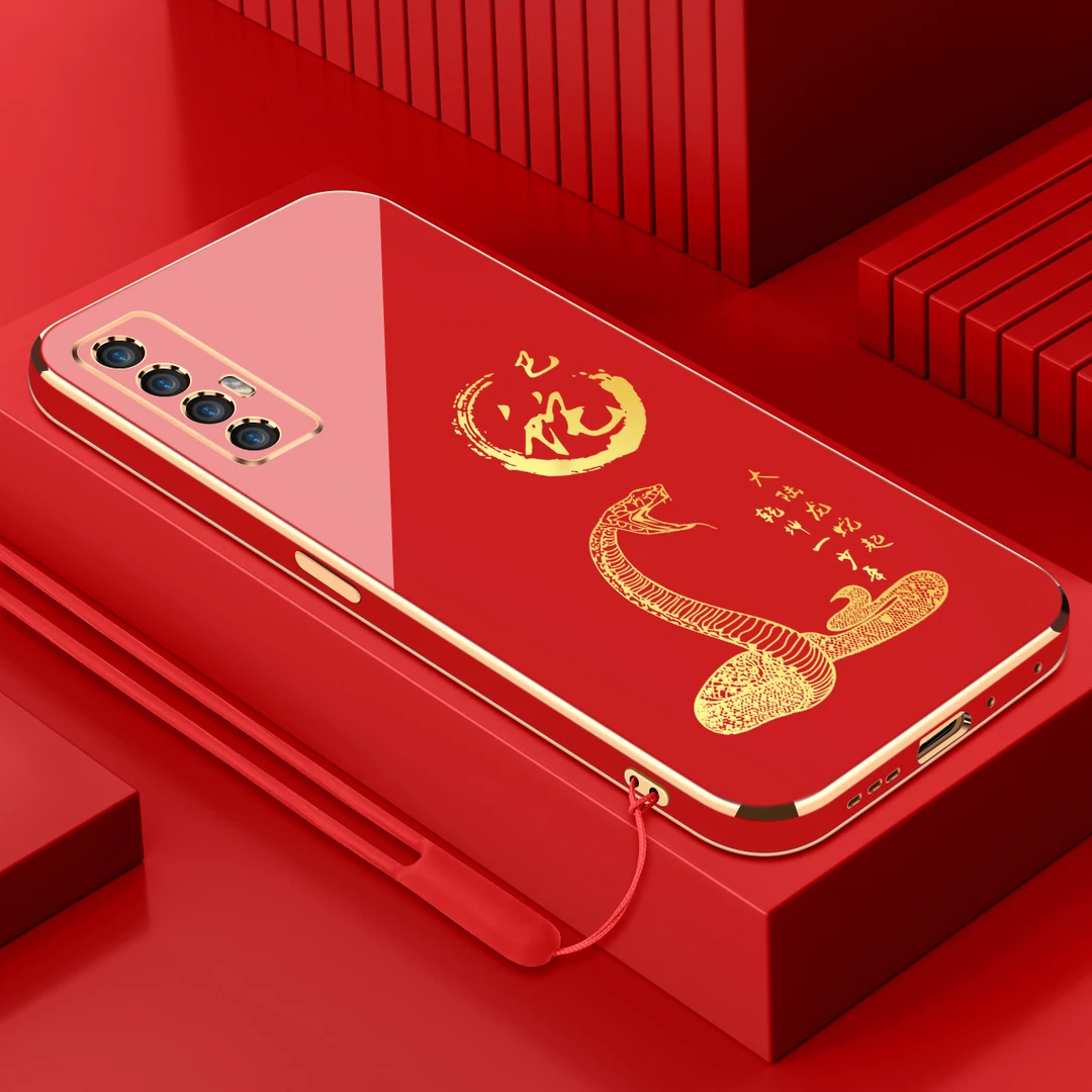适用opporeno3pro电镀手机壳十二生肖直边国潮硅胶全包防摔保护套
