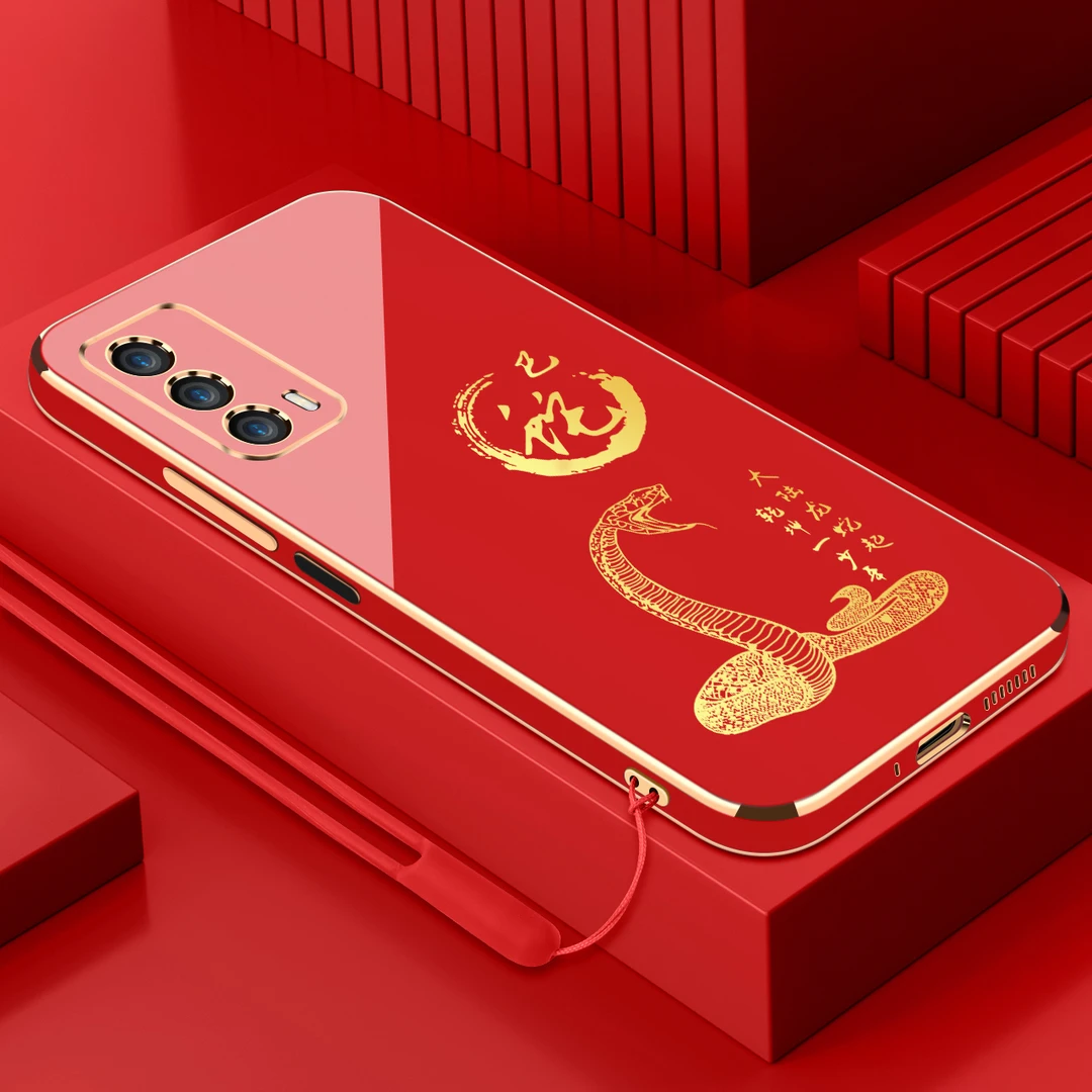 适用vivoiqooz5电镀手机壳十二生肖直边国潮全包硅胶防摔保护套