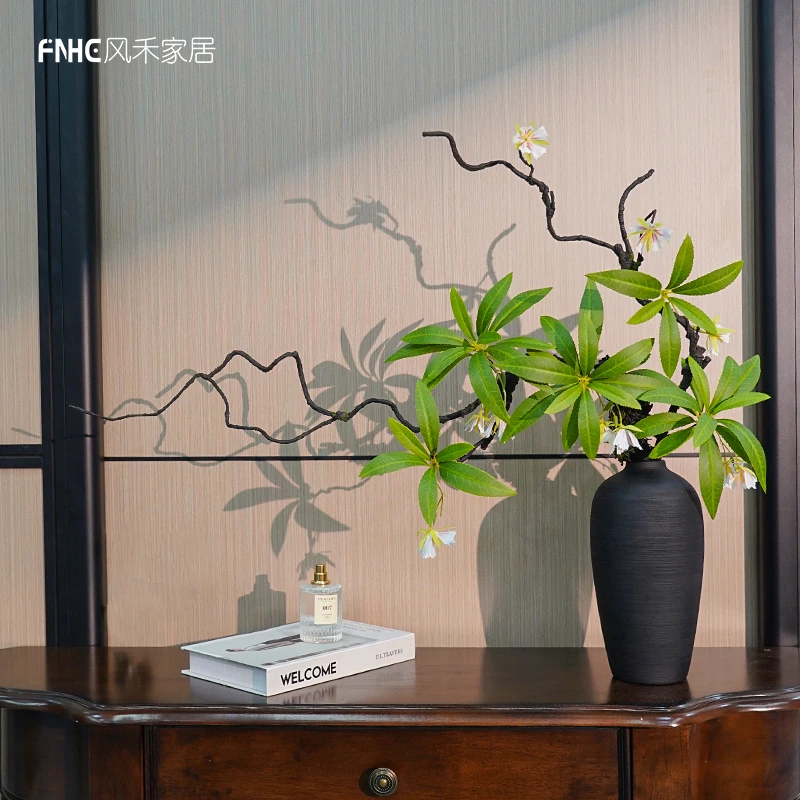 仿真水石榕花中式禅意绿植手感树叶插花树叶造景叶片假花绿植物