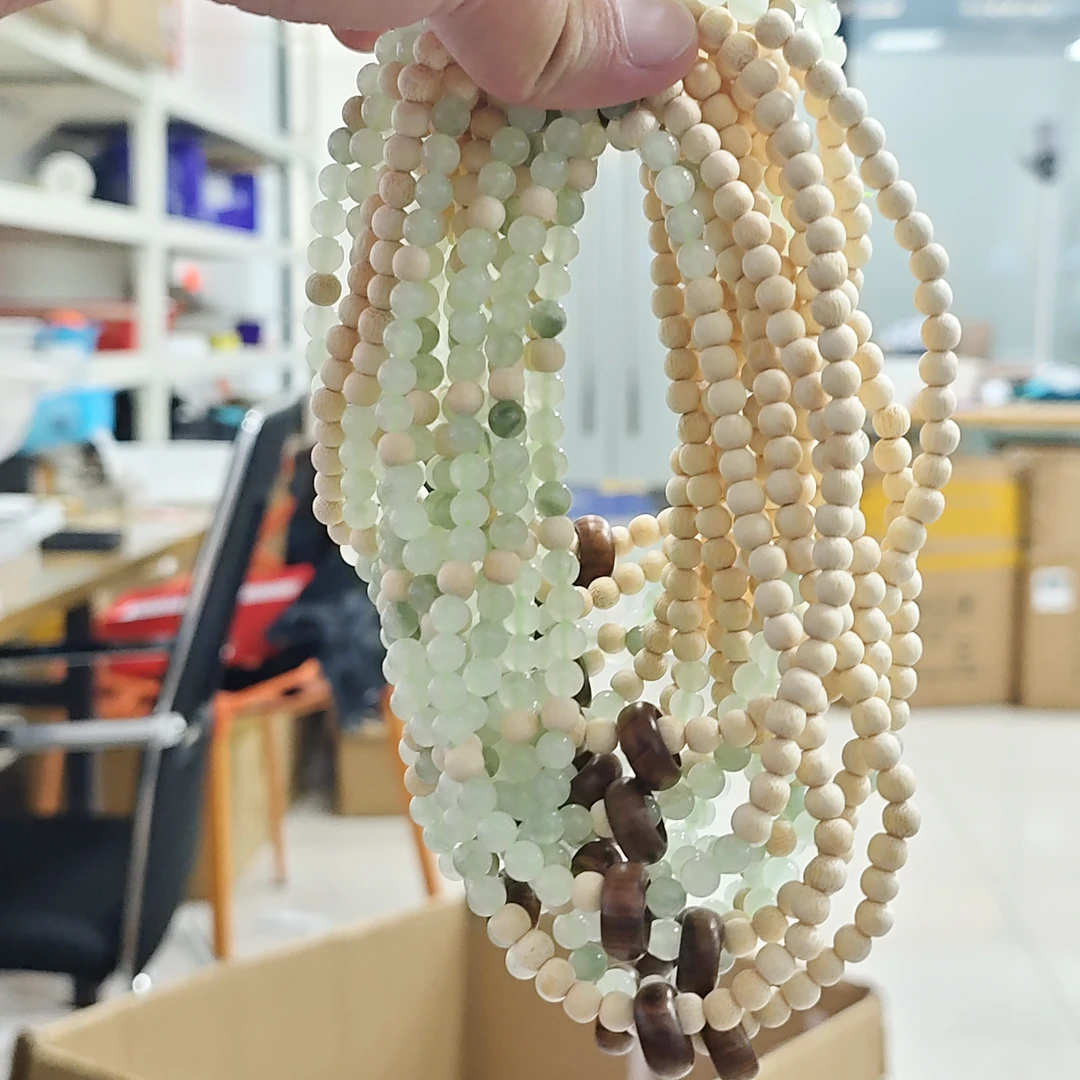 【书记甄选】天然原创天山翠算双圈手链 多样式发一约6mm  XL1221