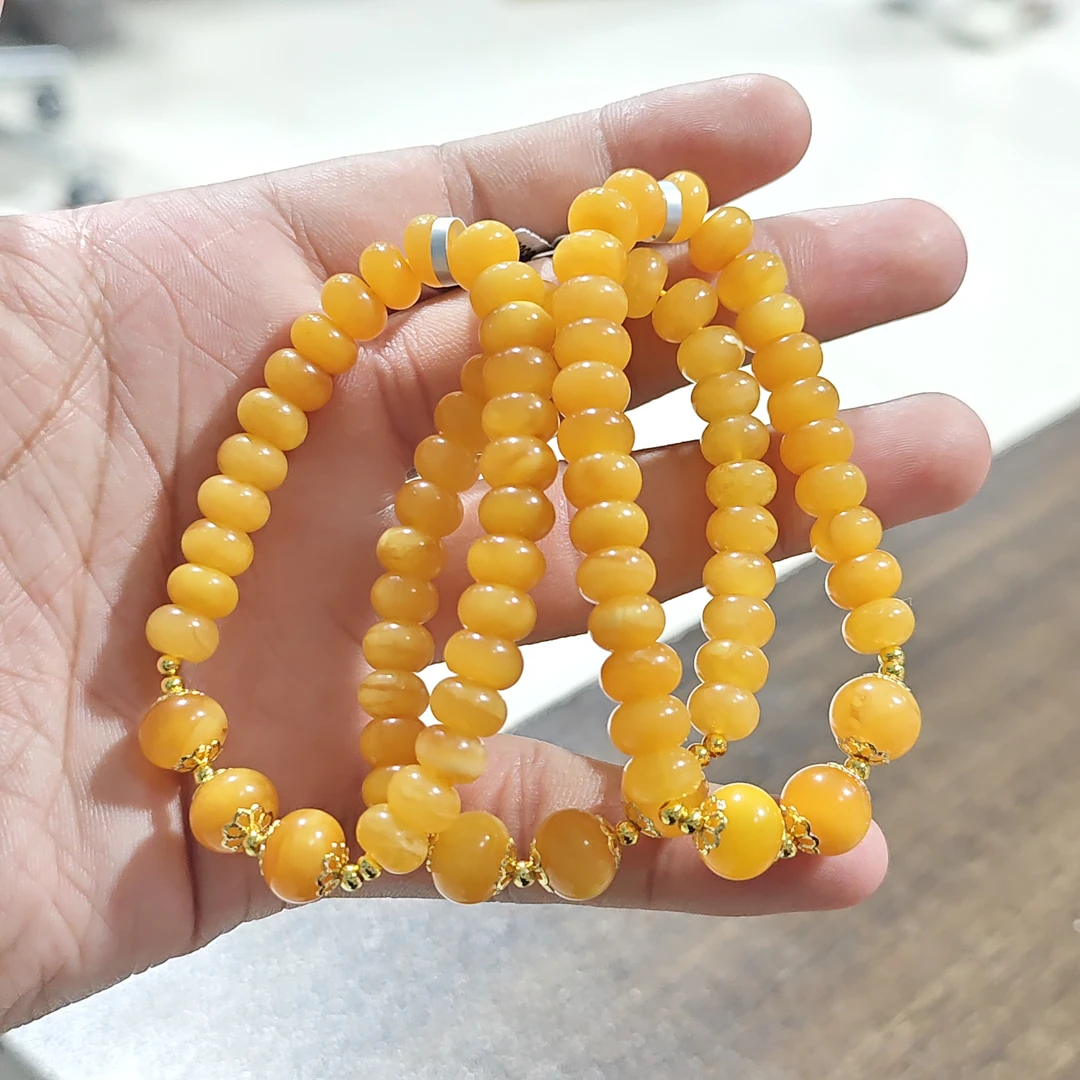 【书记甄选】天然原创蜜蜡鼓珠单圈手链 多样性发一件8mm LF1013