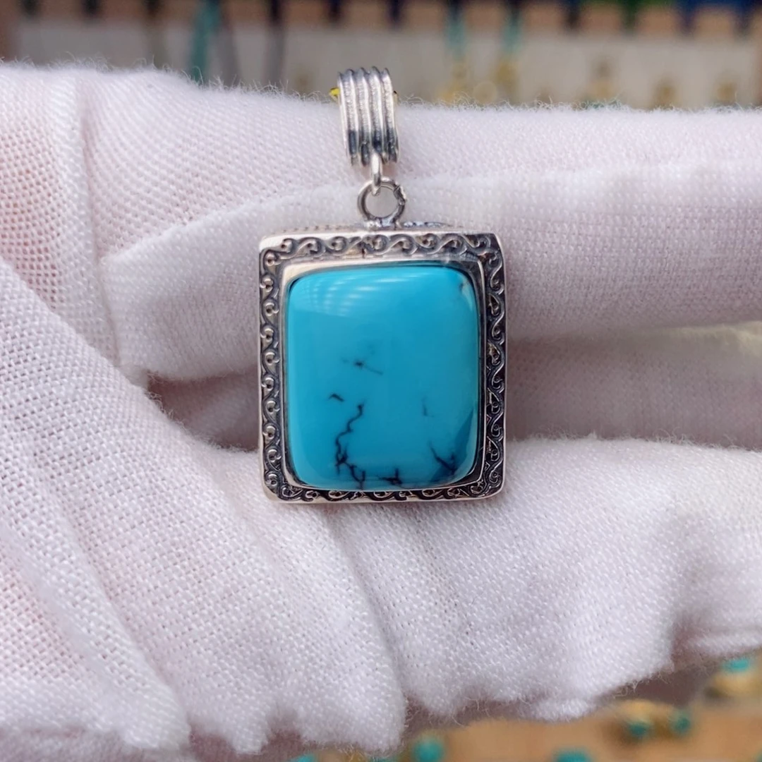 绿松石珠宝奇石银S925镶嵌