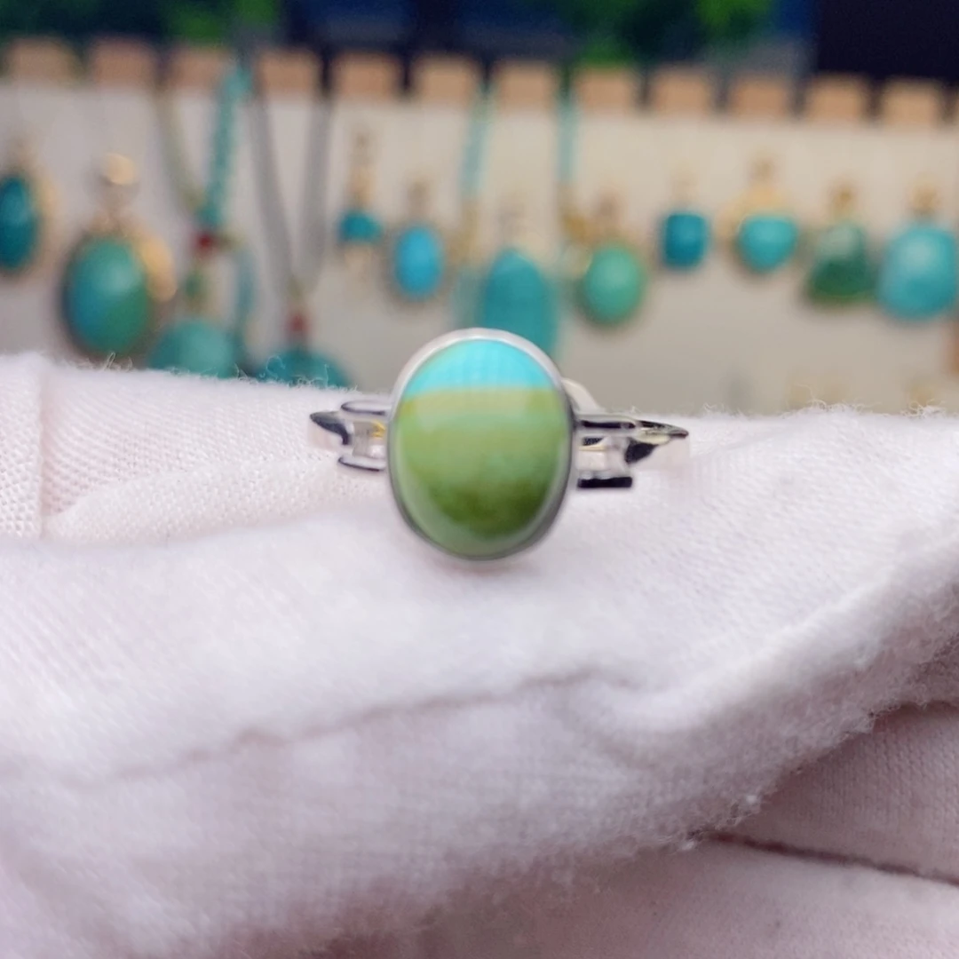 绿松石珠宝奇石银S925镶嵌