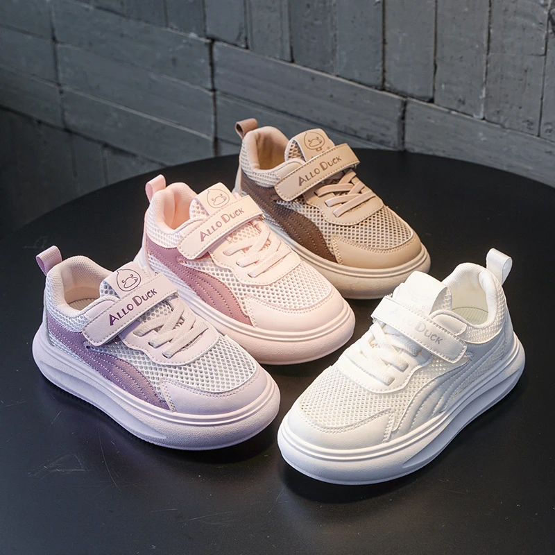 春秋新款儿童运动鞋男女童软底中大童网面透气防滑轻便百搭小白鞋