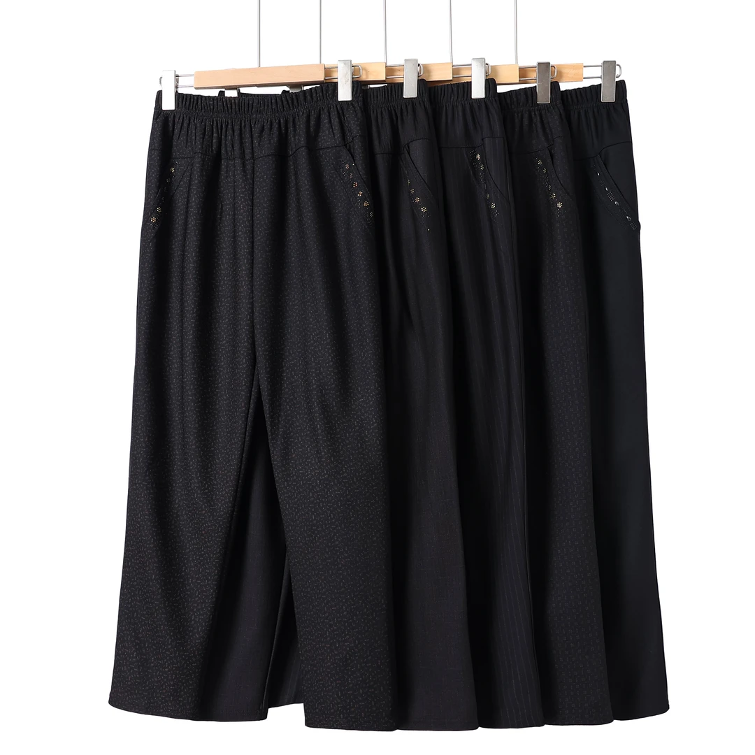 中老年女裤妈妈松紧腰高腰宽松老年人女装婆婆长裤春秋款奶奶裤子