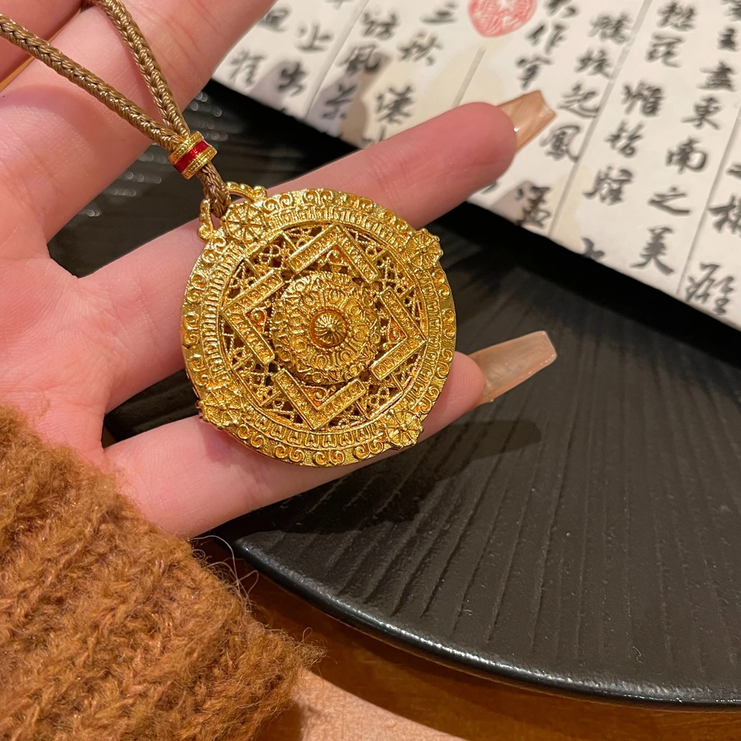 【高定版】2004藏韵心本妙莲罗盘项链 复古设计感编绳