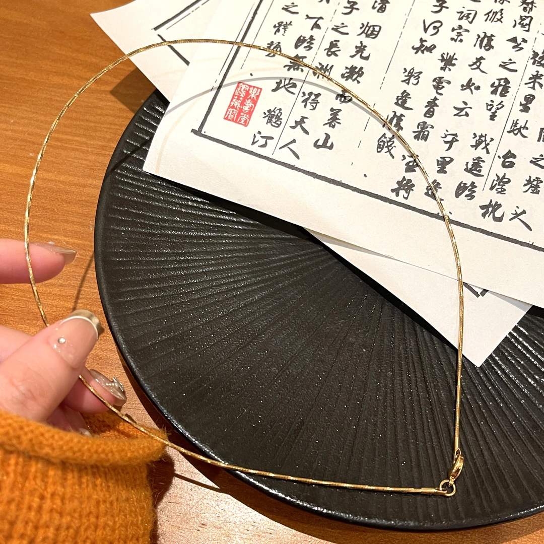 【高定版】2055金碎碎冰项链项圈百搭45CM可调节